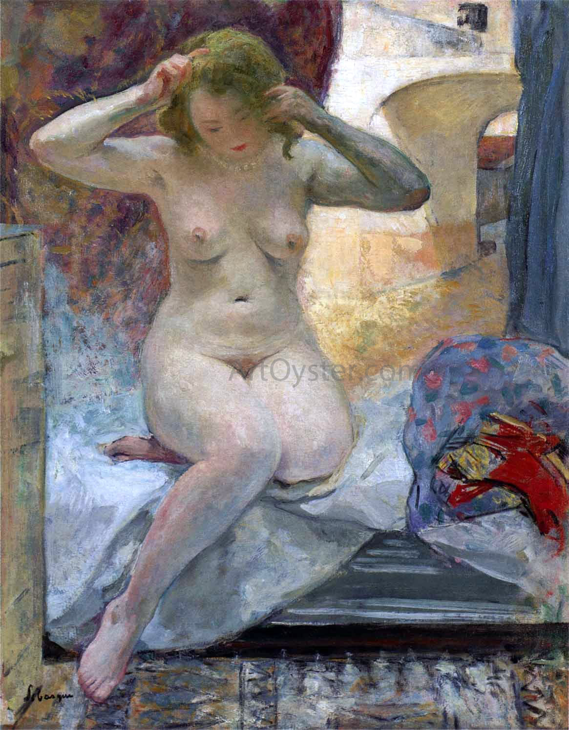 Henri Lebasque A Nude in Cannes - Canvas Print