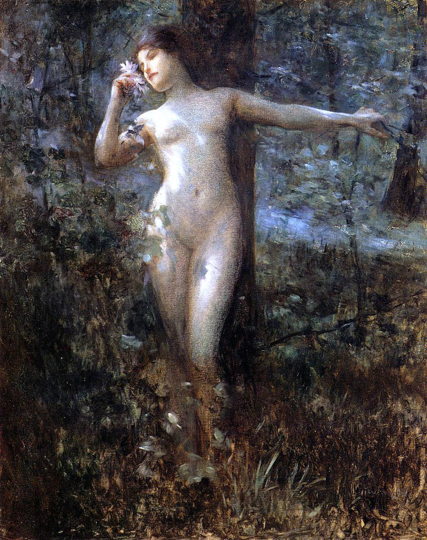 Julius LeBlanc Stewart A Nude in the Forest - Canvas Print