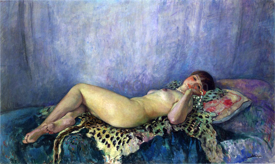 Henri Lebasque A Nude on a Leopard Skin - Canvas Print