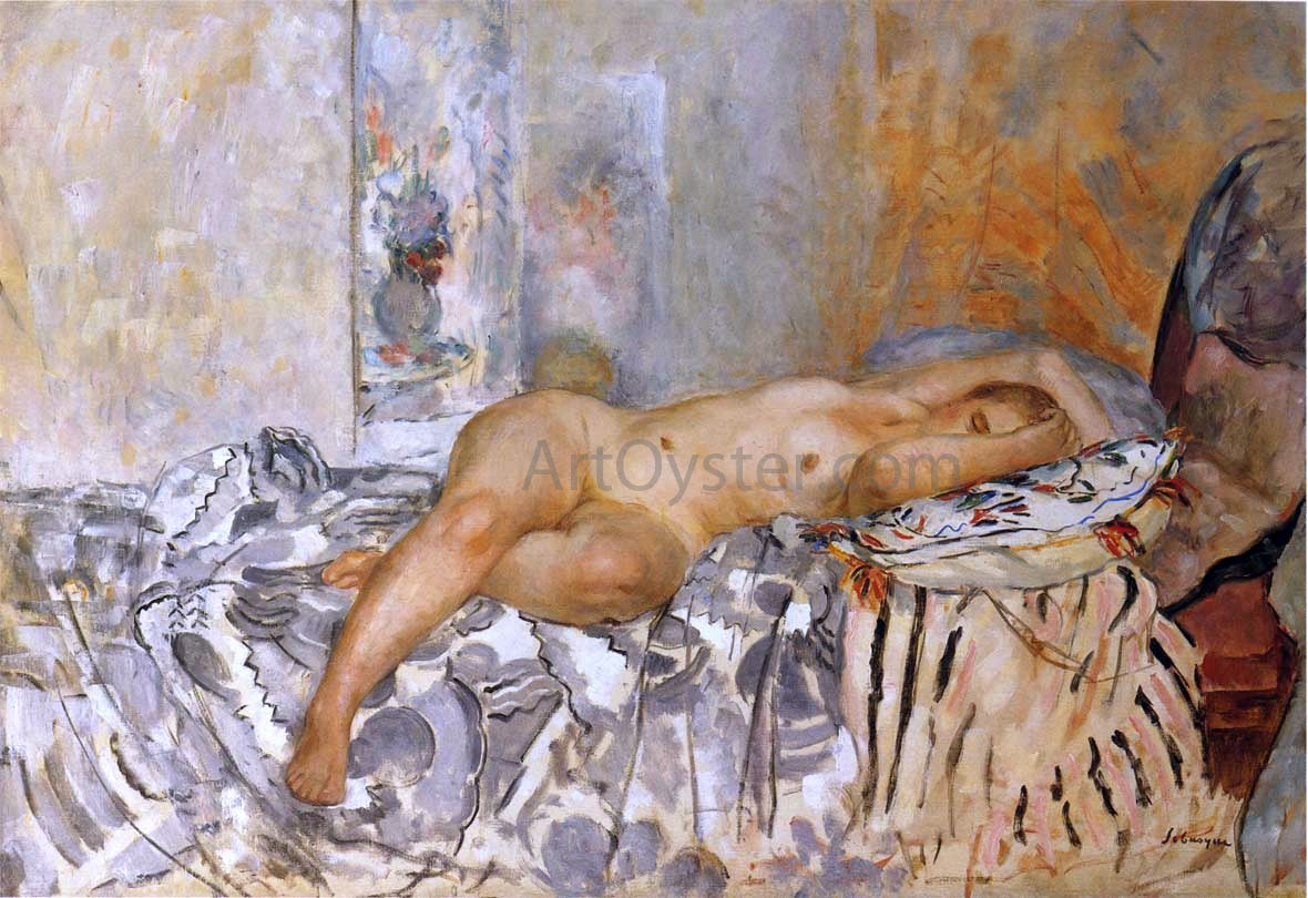Henri Lebasque Nude on Spanish blanket - Canvas Print