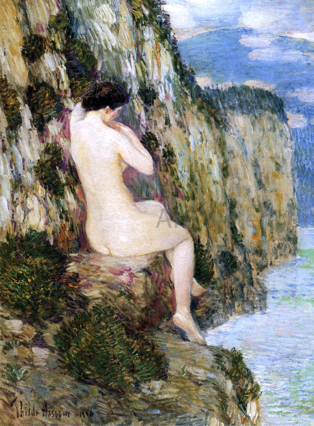 Frederick Childe Hassam Nude on the Cliffs - Canvas Print