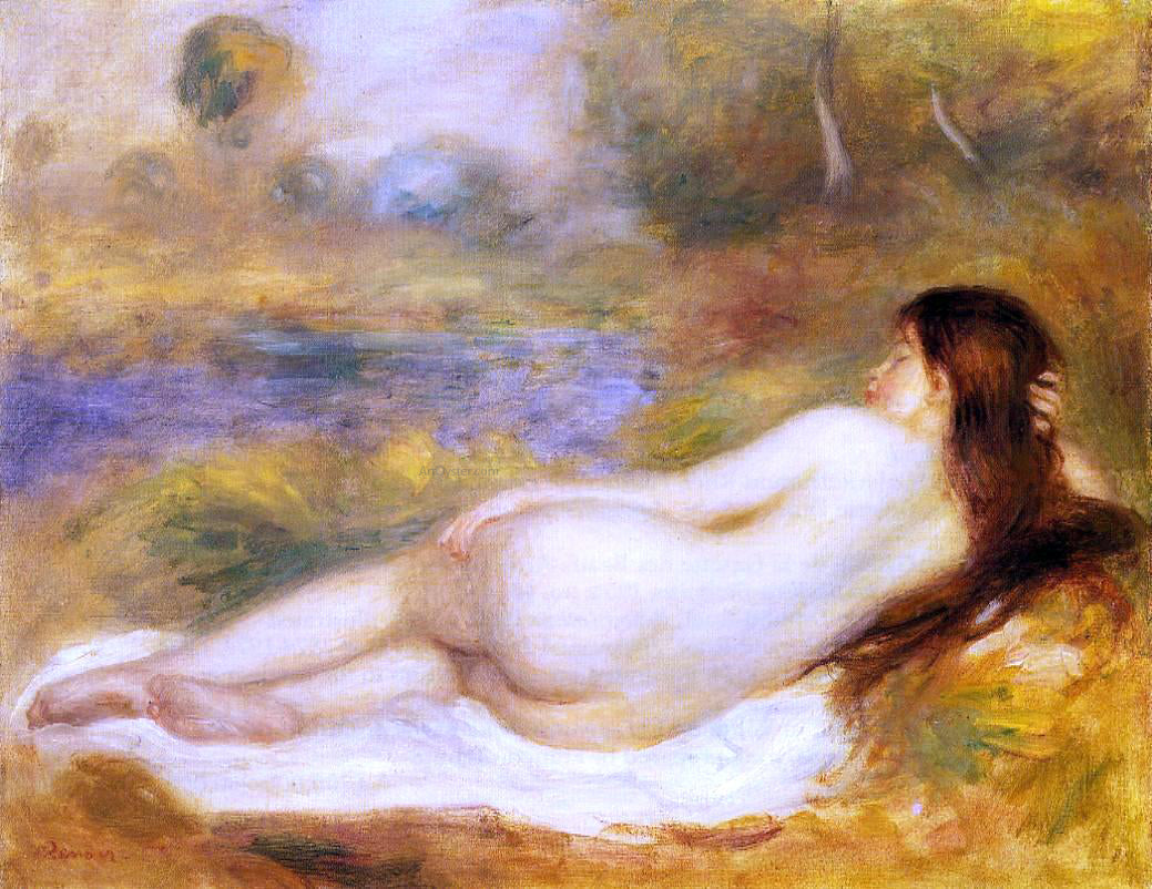 Pierre Auguste Renoir Nude Reclining on the Grass - Canvas Print