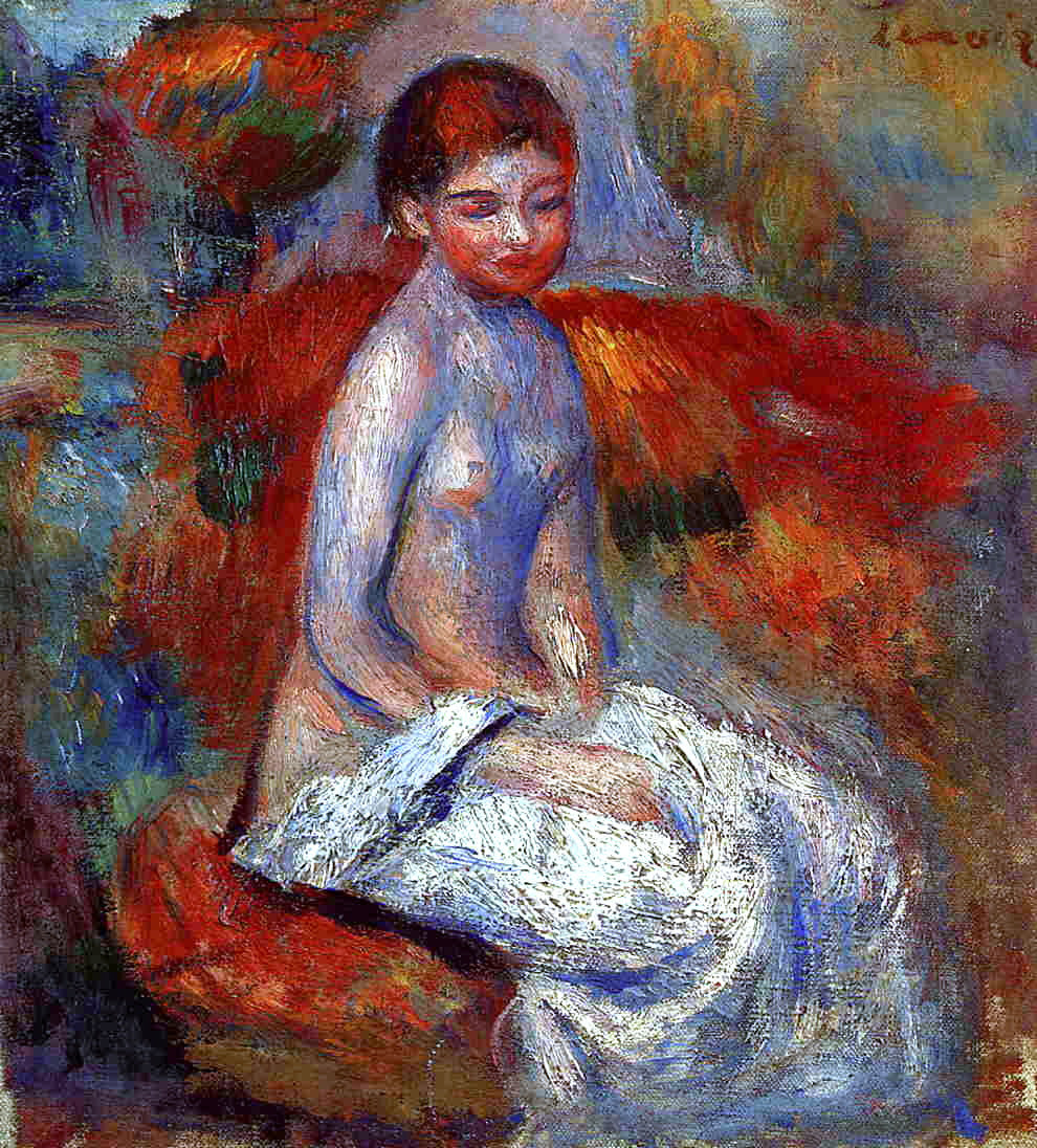 Pierre Auguste Renoir Nude Seated in a Landscape - Canvas Print
