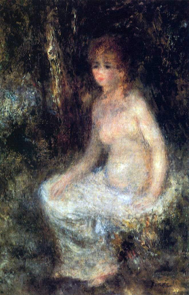 Pierre Auguste Renoir Nude Sitting in the Forest - Canvas Print