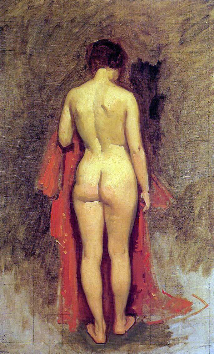 Frank Duveneck A Nude Standing - Canvas Print
