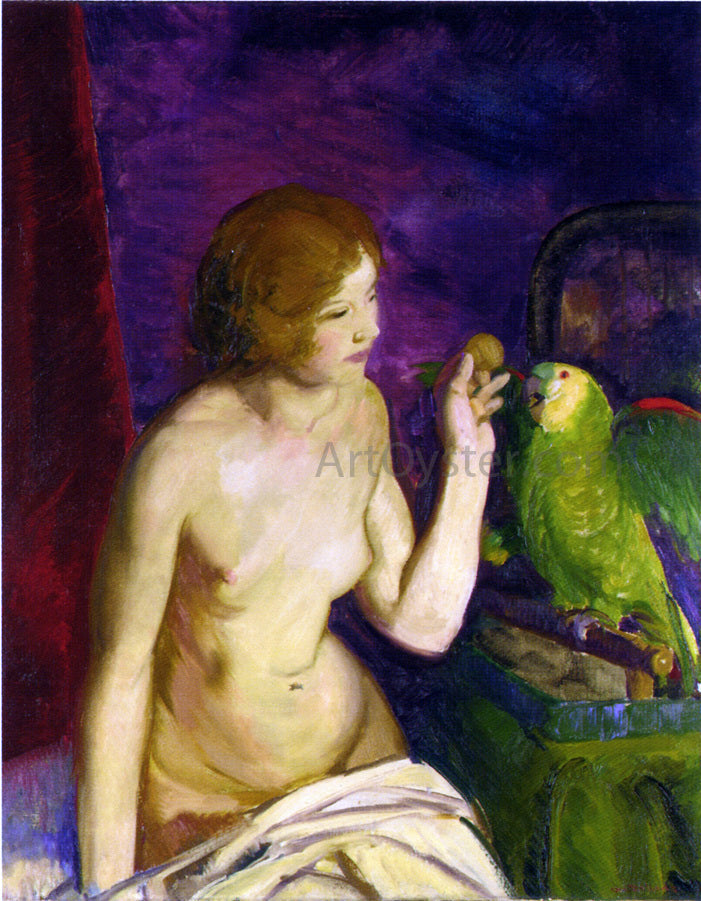 George Wesley Bellows A Nude with a Parrot - Canvas Print