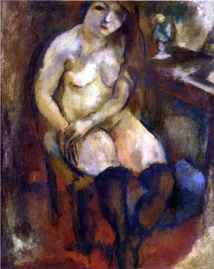 Jules Pascin Nude with Black Stockings - Canvas Print