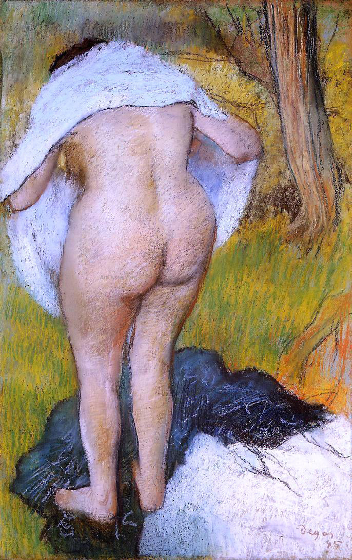 Edgar Degas Nude Woman Pulling on Her Clothes - Canvas Print