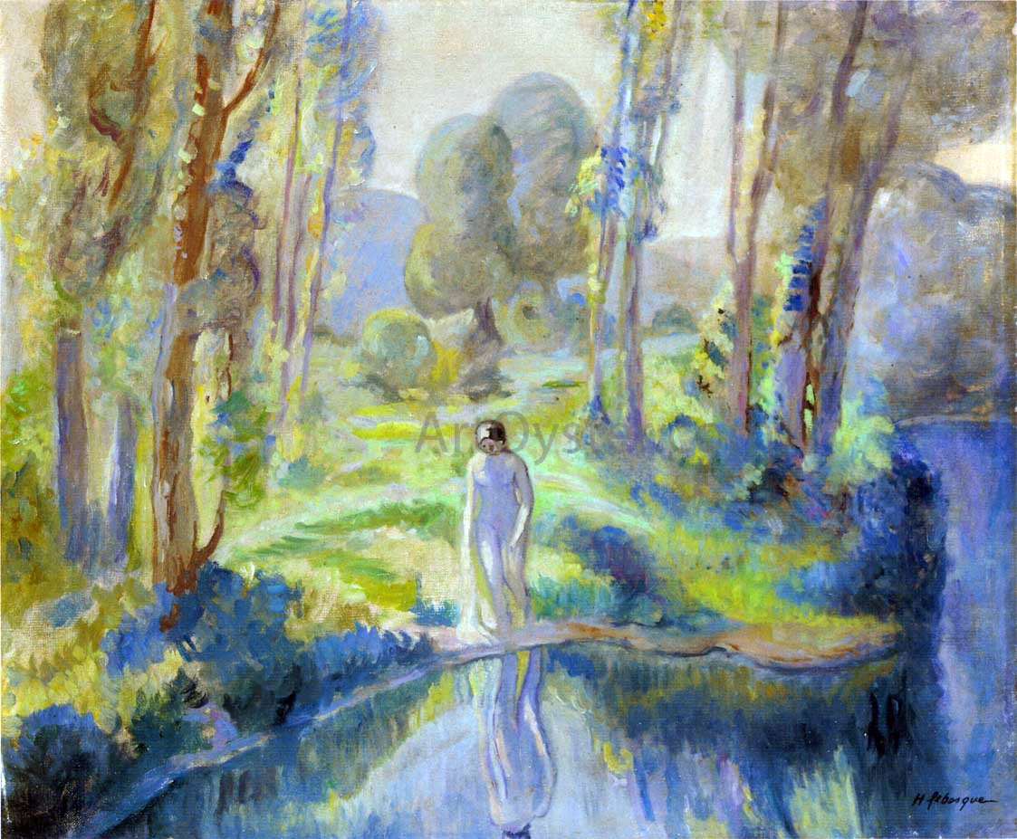 Henri Lebasque Nymph by the lake - Canvas Print