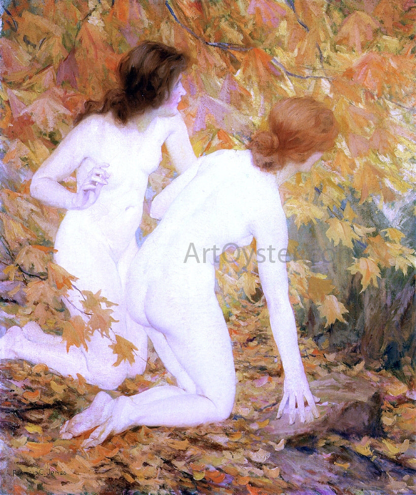 Francis Coates Jones Nymphs in the Autumn Woods - Canvas Print