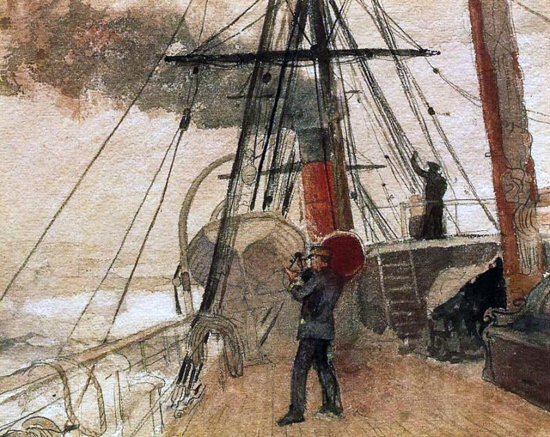 Winslow Homer Observations on Shipboard - Canvas Print