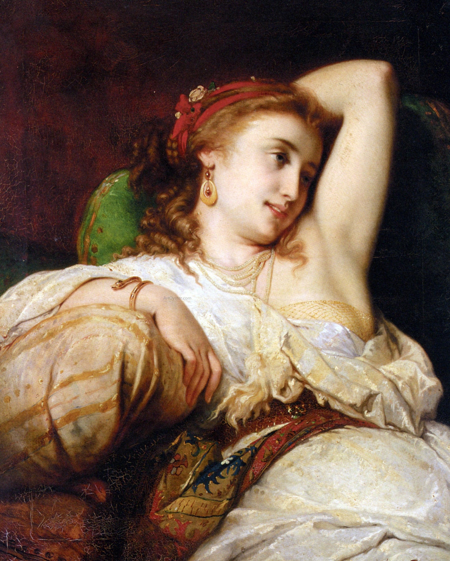 Pierre Joseph Coomans Odalisque - Canvas Print