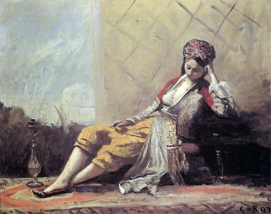 Jean-Baptiste-Camille Corot Odalisque - Canvas Print