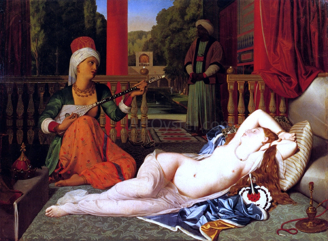Jean-Auguste-Dominique Ingres Odalisque with Female Slave - Canvas Print
