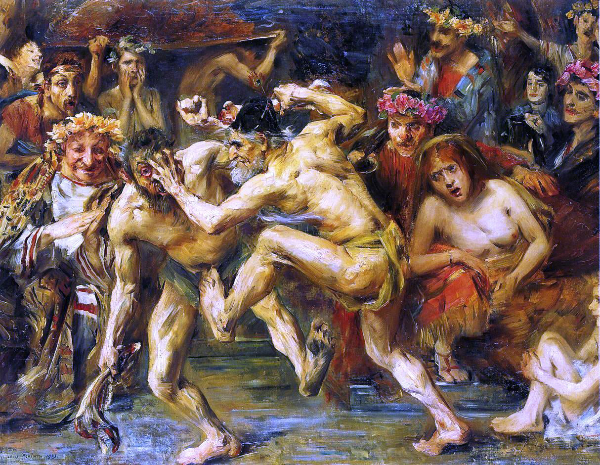 Lovis Corinth Odysseus Fighting with the Beggar - Canvas Print