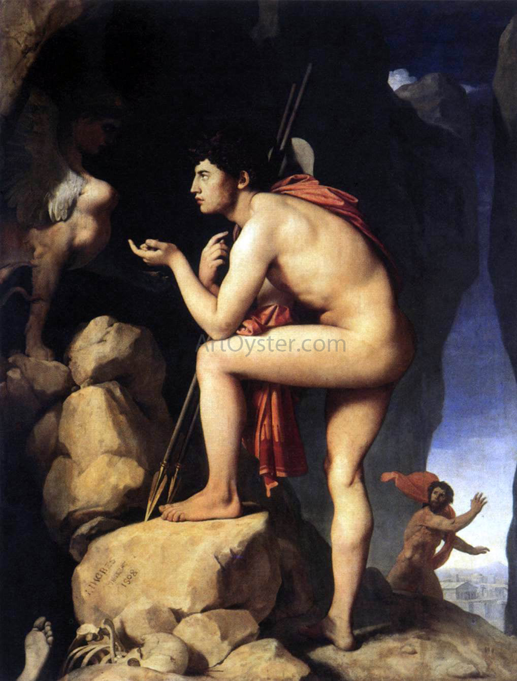 Jean-Auguste-Dominique Ingres Oedipus and the Sphynx - Canvas Print