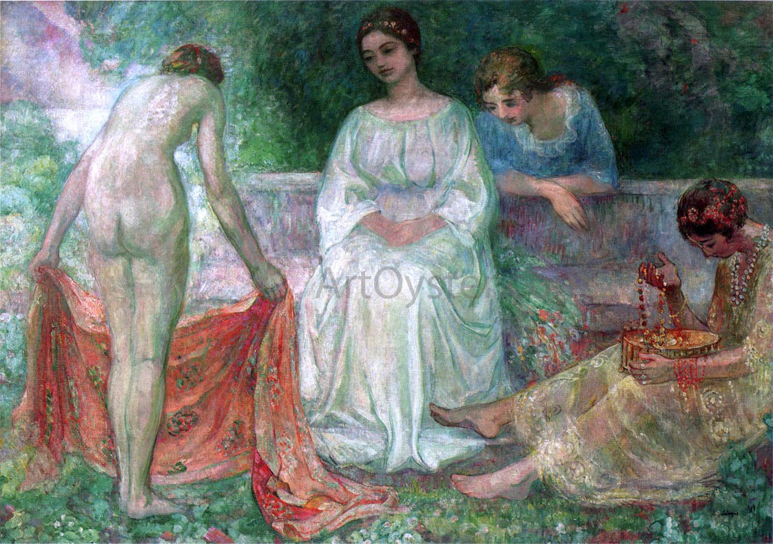 Henri Lebasque Offering in the Garden - Canvas Print