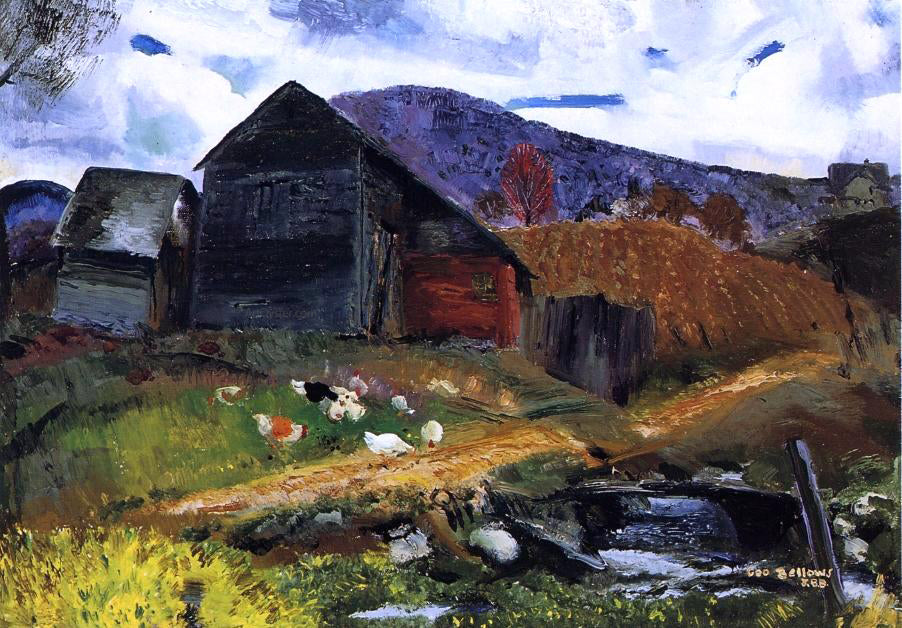 George Wesley Bellows Old Barn in Shady Valley - Canvas Print