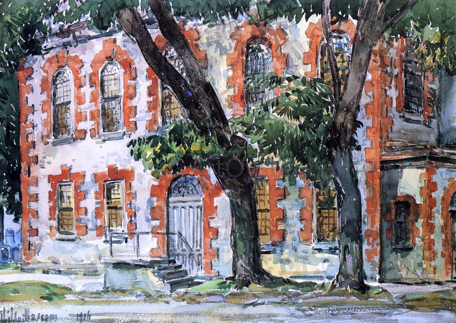 Frederick Childe Hassam Old Dutch Building, Fishkill, New York - Canvas Print