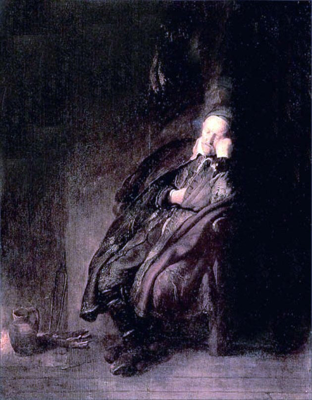 Rembrandt Van Rijn Old man Sleeping - Canvas Print