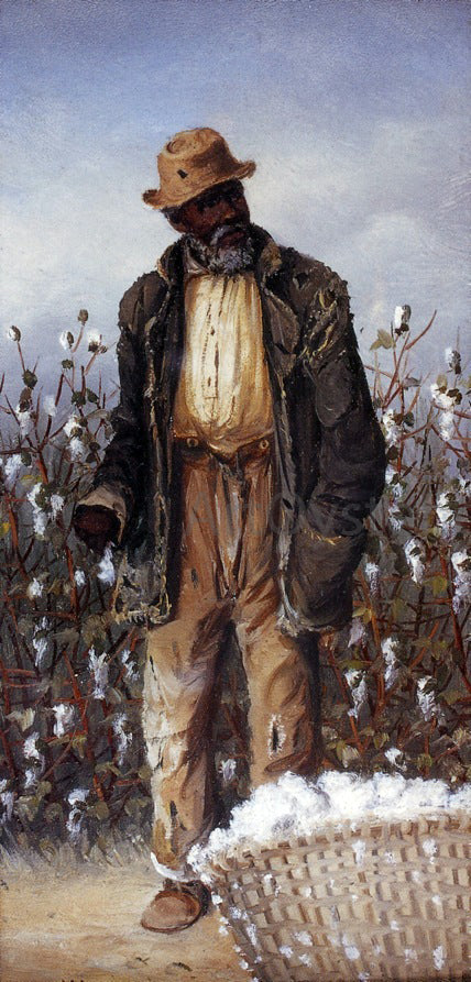 William Aiken Walker Old Negro Man with Basket of Cotton - Canvas Print