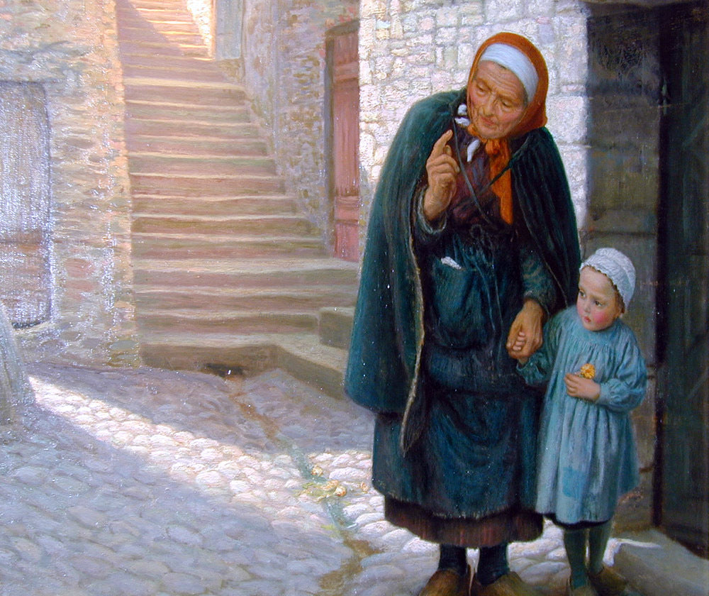 Arthur Hughes Old Neighbour Gone Bye - Canvas Print