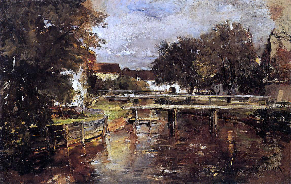 Frank Duveneck Old Towl Brook, Polling, Bavaria - Canvas Print