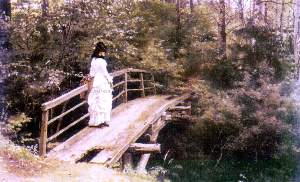 Ilia Efimovich Repin On a Bridge in Abramtsevo - Canvas Print