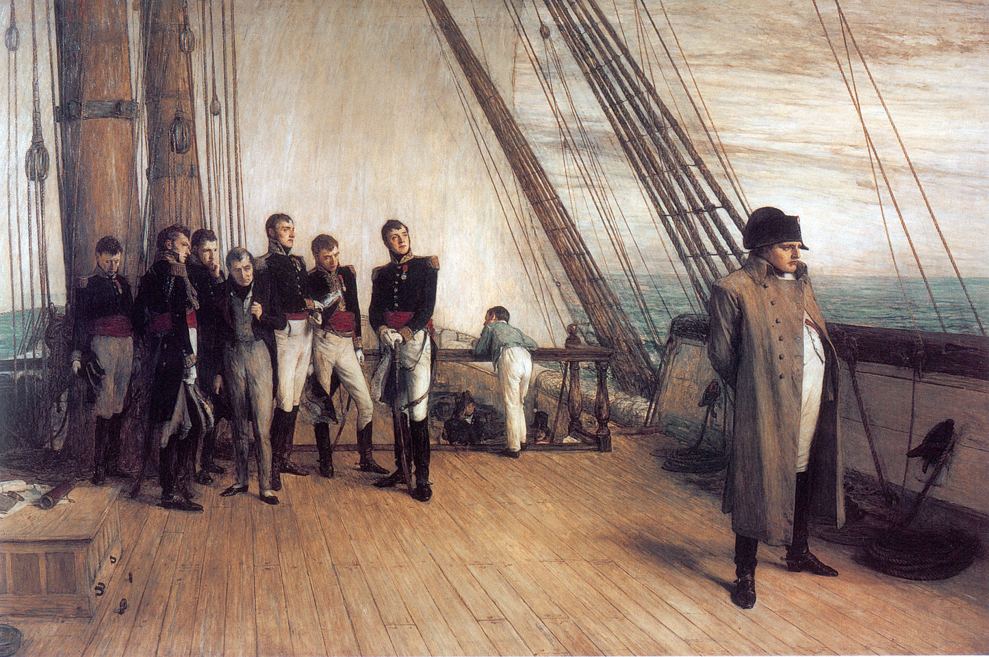 Sir William Quiller Orchardson On Board HMS Bellerophon - Canvas Print