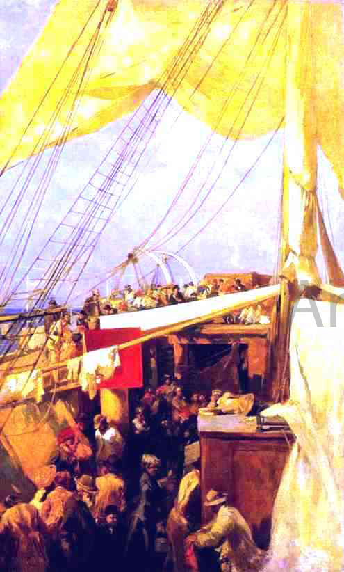 Constantin Alexeevich Korovin On Deck - Canvas Print