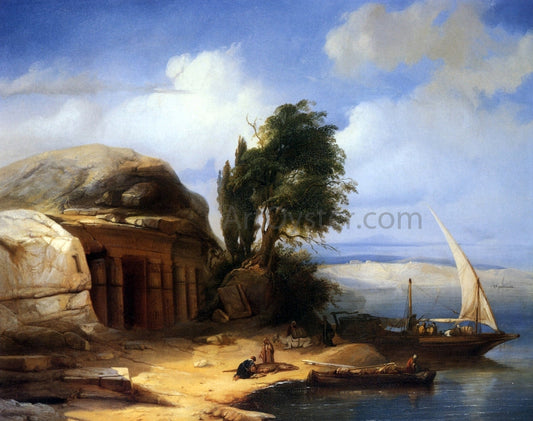 Jacobus Albertus Michael Jacobs On the Banks of the Nile - Canvas Print