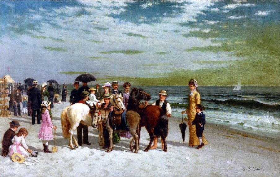 Samuel S Carr On the Beach at Coney Island - Canvas Print