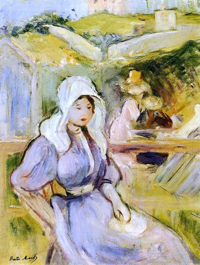 Berthe Morisot On the Beach at Portrieux - Canvas Print