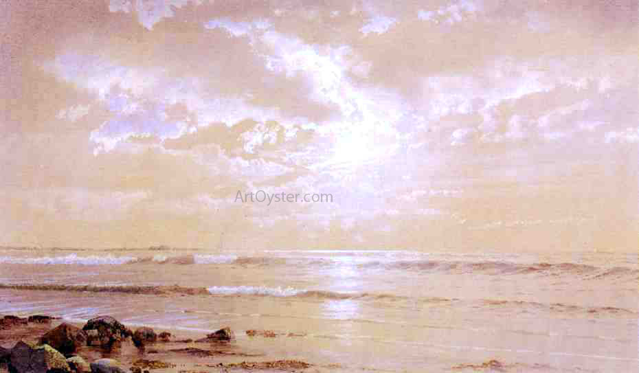 William Trost Richards On the Beach - Moonlight - Canvas Print