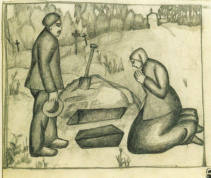 Kazimir Malevich On the Cemetery - Canvas Print