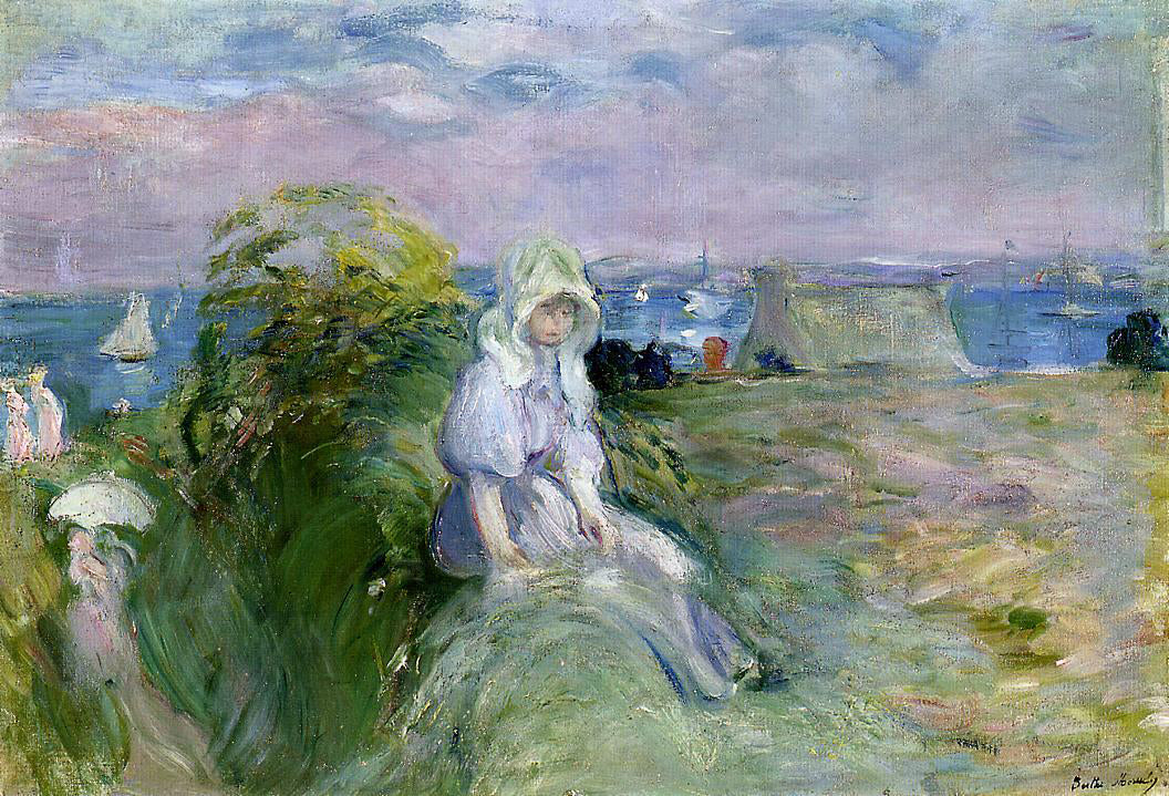 Berthe Morisot On the Cliff at Portrieux - Canvas Print