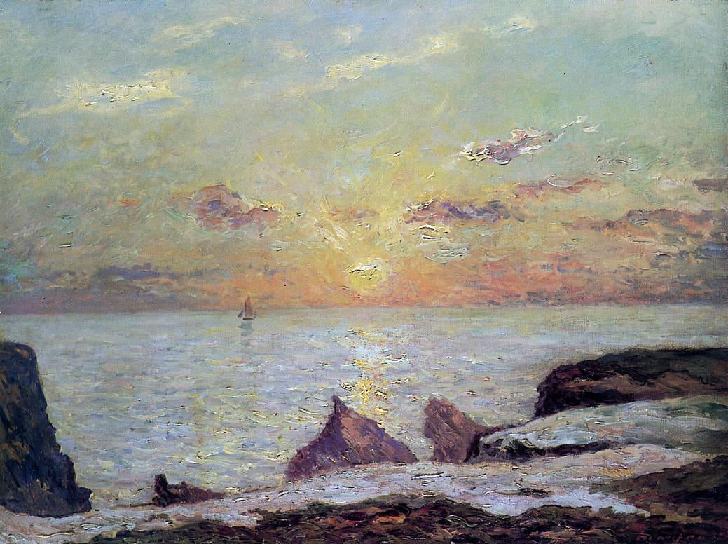 Maxime Maufra On the Cliffs of Belle Isle on Mer, Sunset - Canvas Print