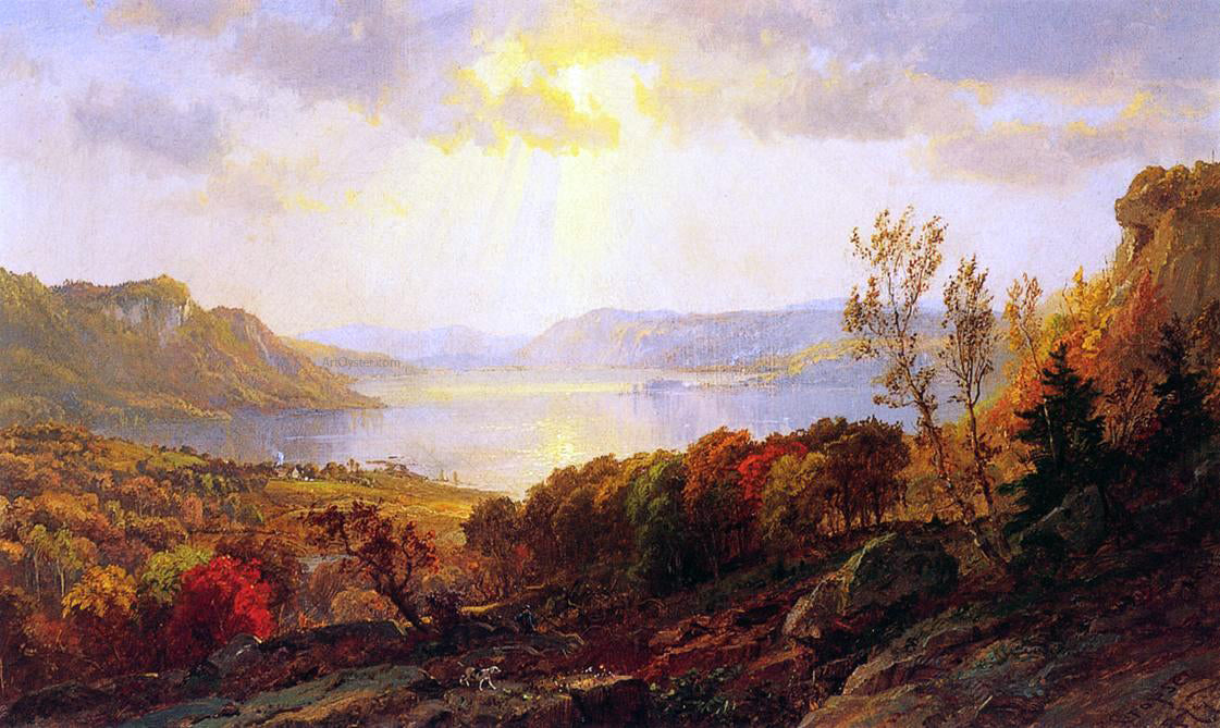 Jasper Francis Cropsey On the Hudson near West Point - Canvas Print