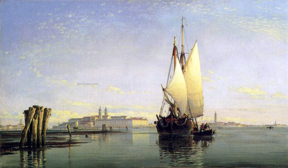 Edward William Cooke On the Lagoon of Venice - Canvas Print