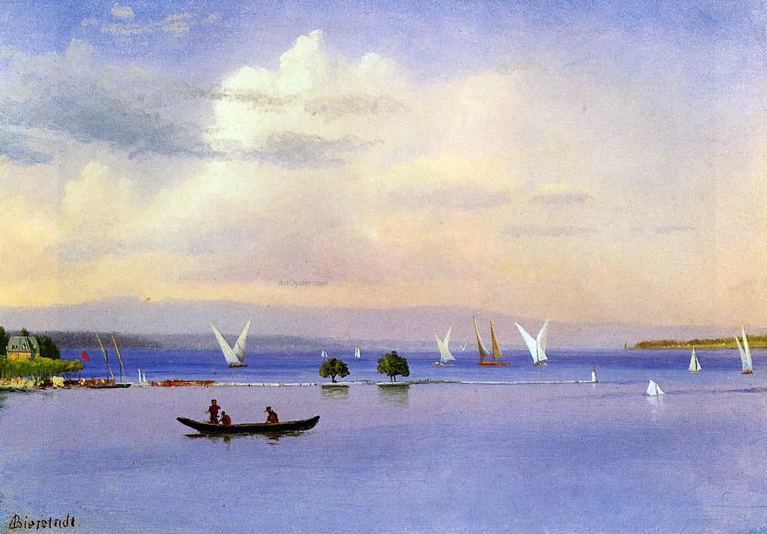 Albert Bierstadt On the Lake - Canvas Print