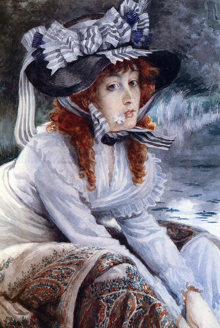 James Tissot On the River - Canvas Print