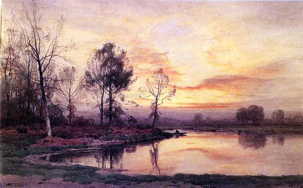 Henry Farrer On the River - Canvas Print