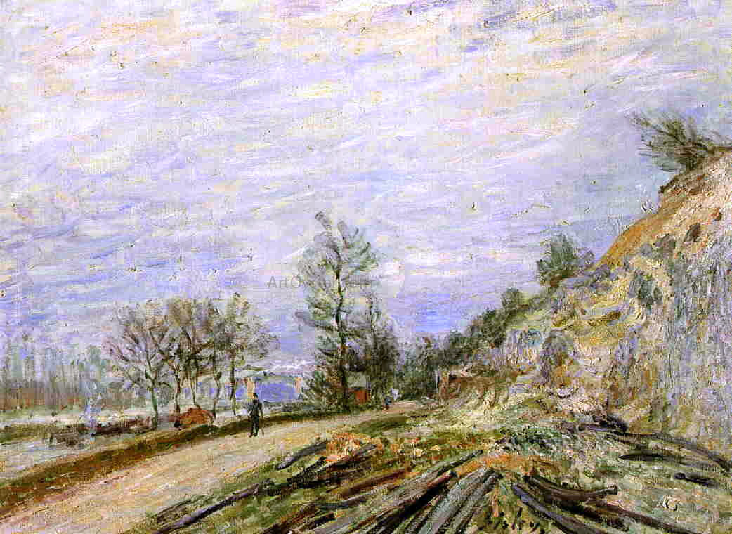 Alfred Sisley On the Road from Moret - Canvas Print