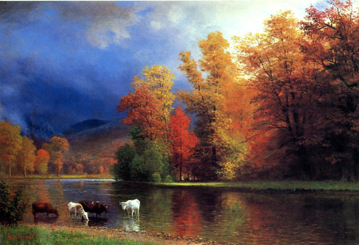 Albert Bierstadt On the Saco - Canvas Print