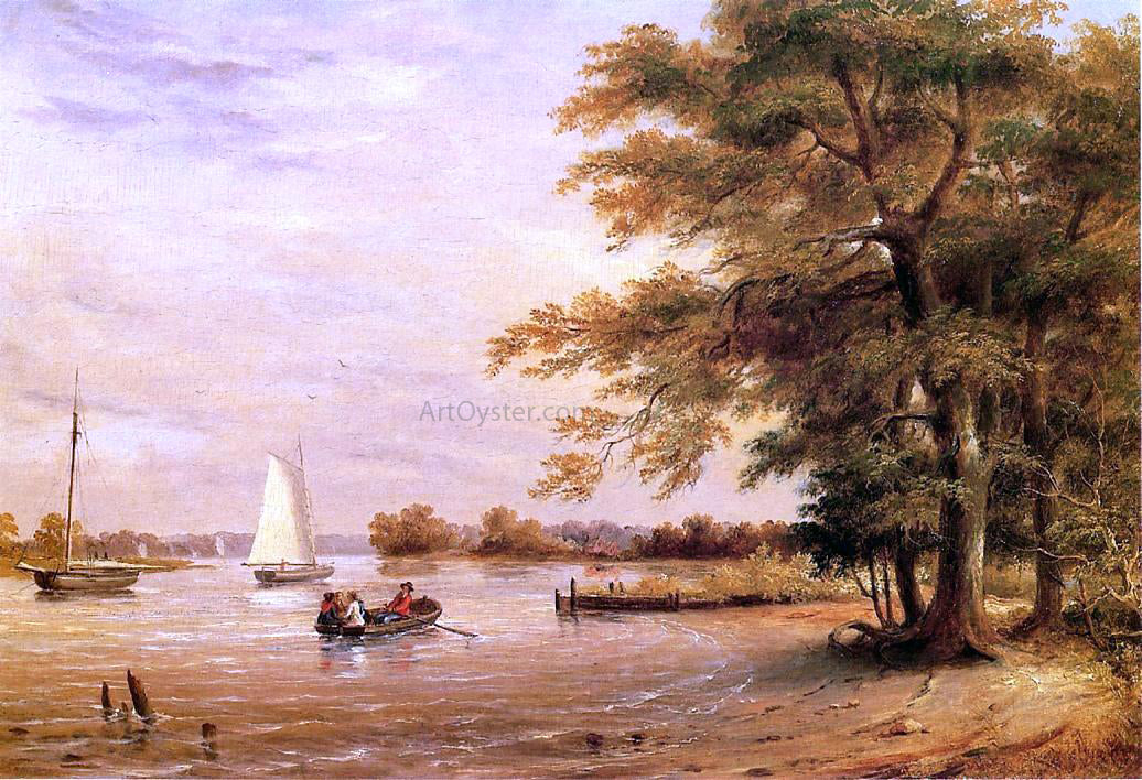 Thomas Birch On the Shrewsbury River, Redbank, New Jersey - Canvas Print