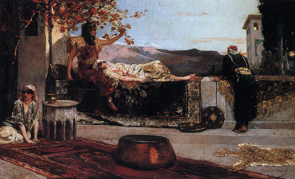 Jean-Joseph Benjamin Constant On the Terrace - Canvas Print