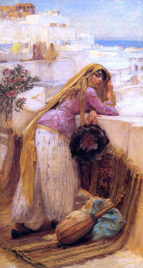 Frederick Arthur Bridgeman On the Terrace - Canvas Print