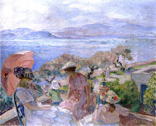 Henri Lebasque On the Terrace by the Sea at St Maxime - Canvas Print