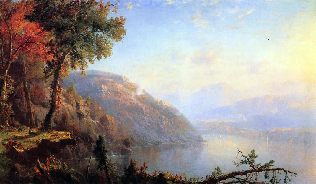 Marie-Francois-Regis Gignoux On the Upper Hudson - Canvas Print