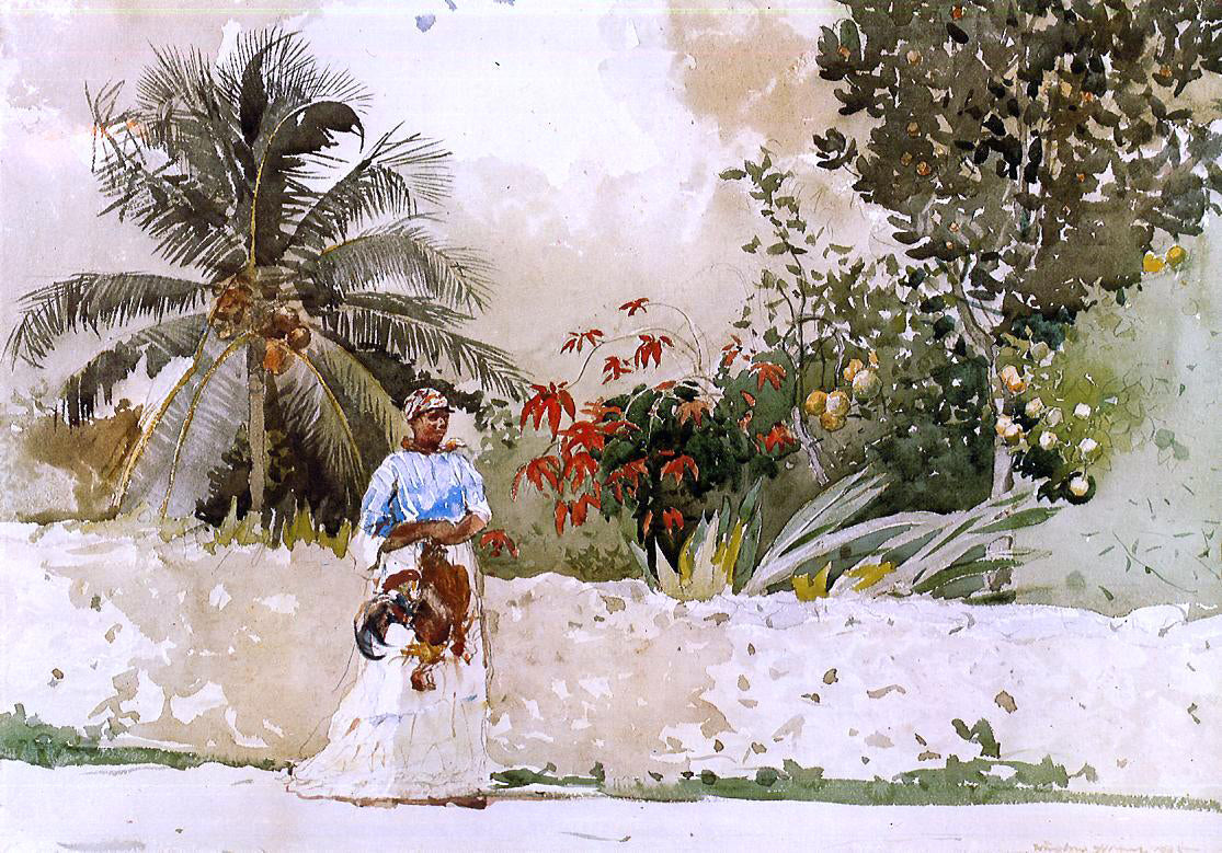 Winslow Homer On the Way to Market, Bahamas - Canvas Print